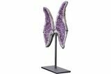 Purple Amethyst Wings on Metal Stand - Large Points #209257-17